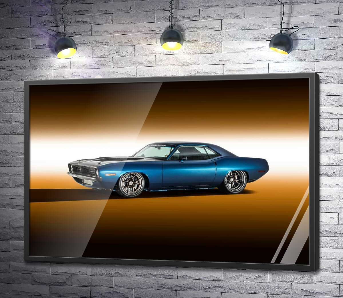 постер Синий автомобиль Dodge Muscle