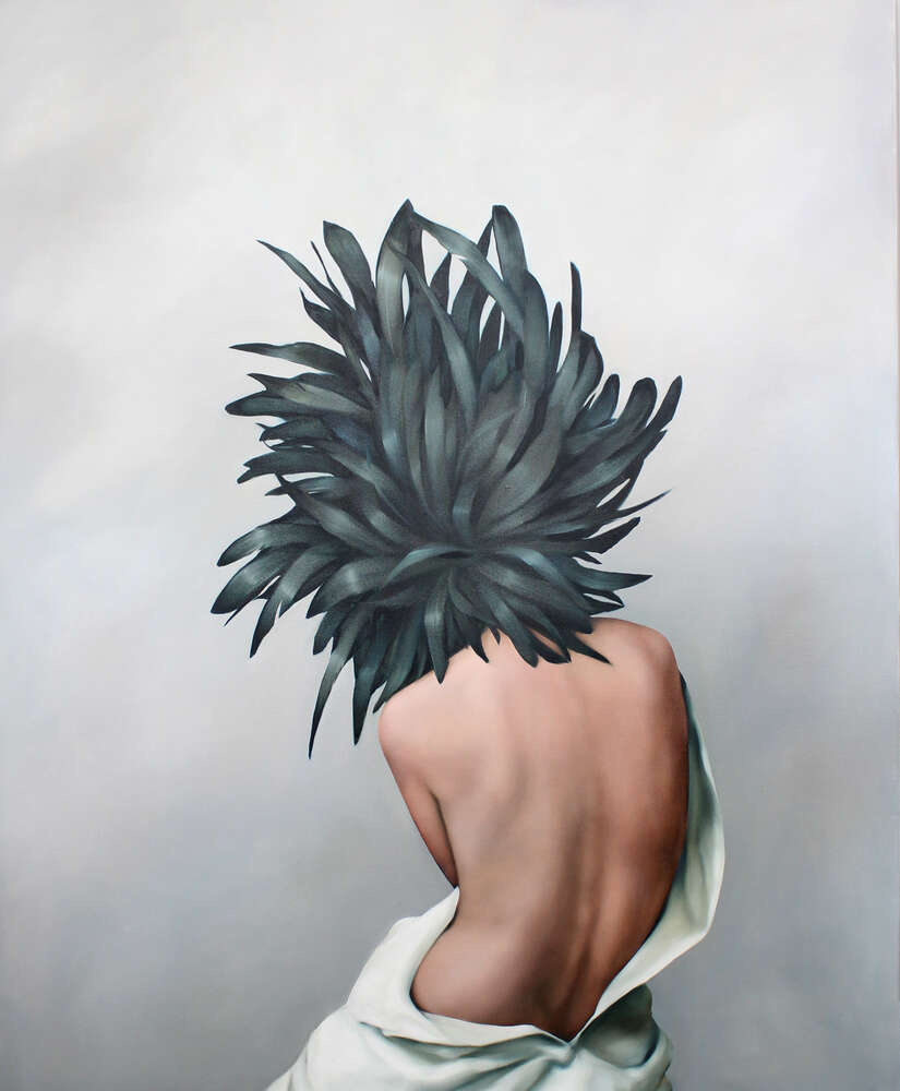 картина-постер Цветок с перьями на голове у девушки - Эми Джадд (Amy Judd)