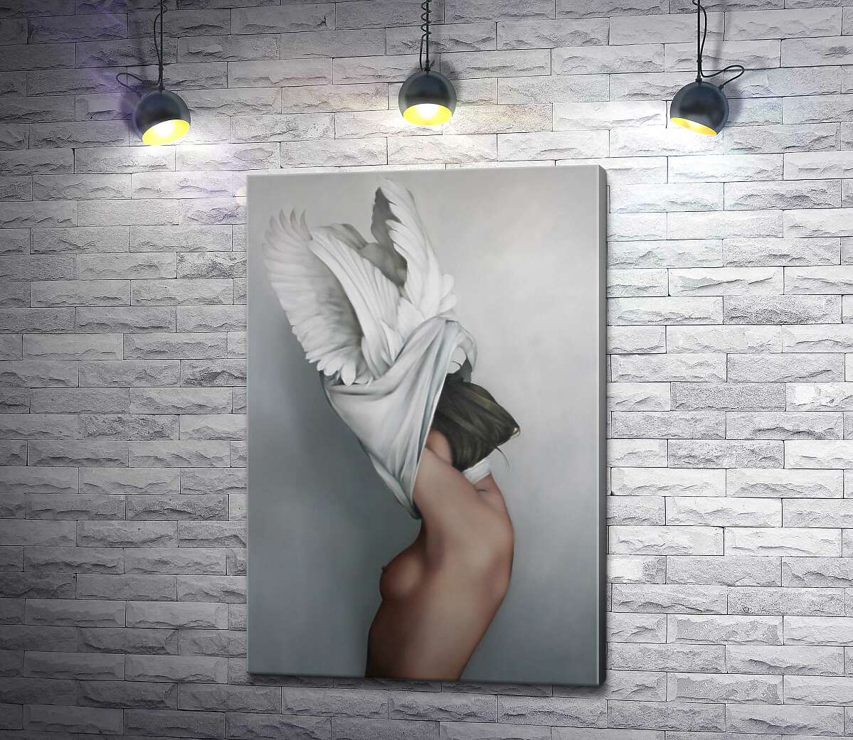 картина Білі крила на голові дівчини - Емі Джадд (Amy Judd)