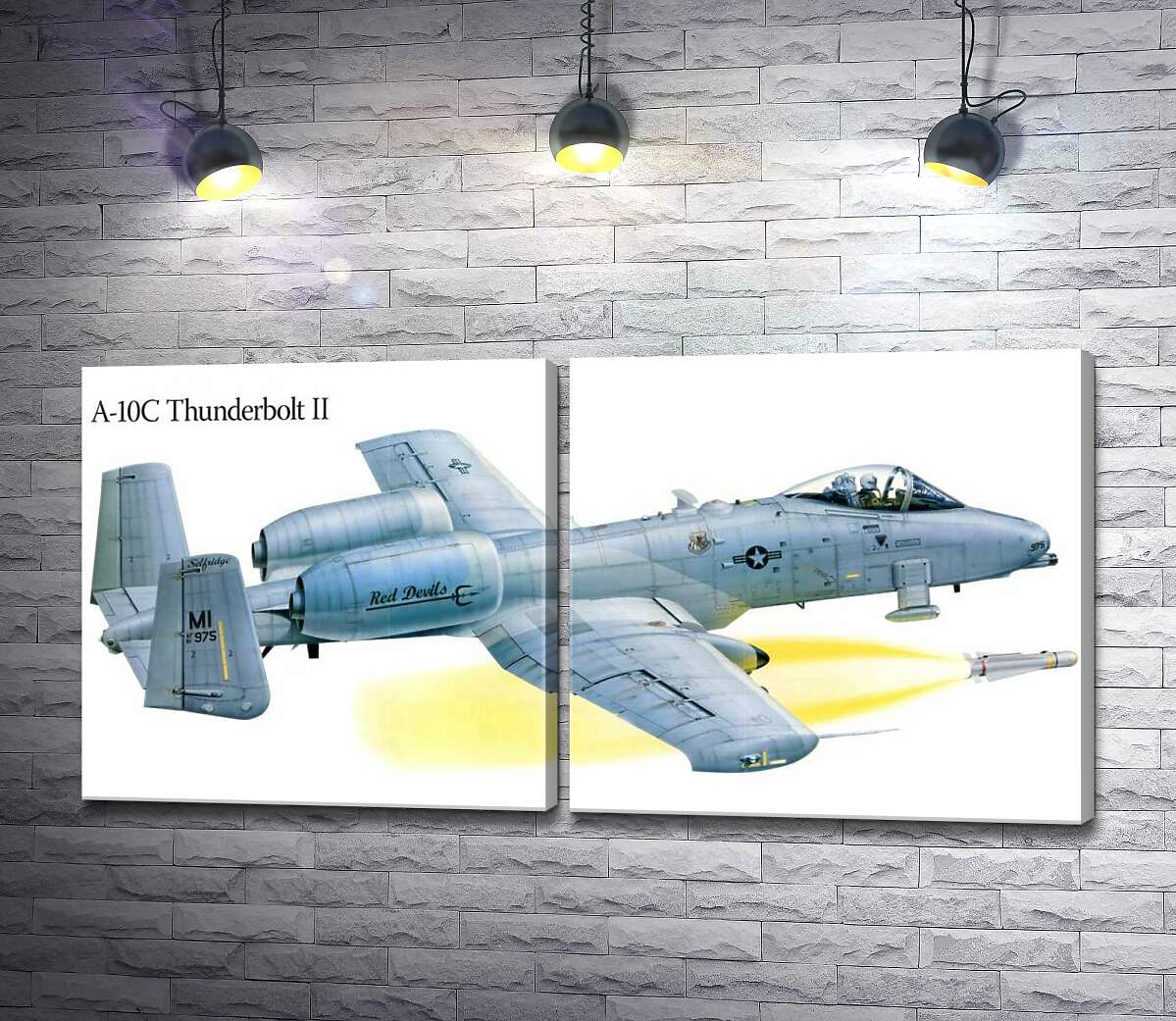 модульная картина Штурмовик Fairchild-Republic A-10C Thunderbolt II производства США