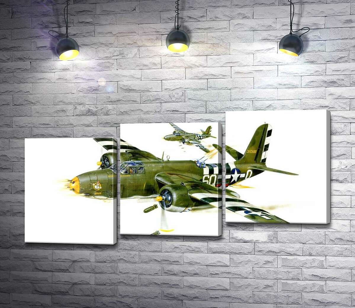 модульна картина Американський військовий літак Douglas A-20G Havoc часів Другої світової війни (Модуль №14)