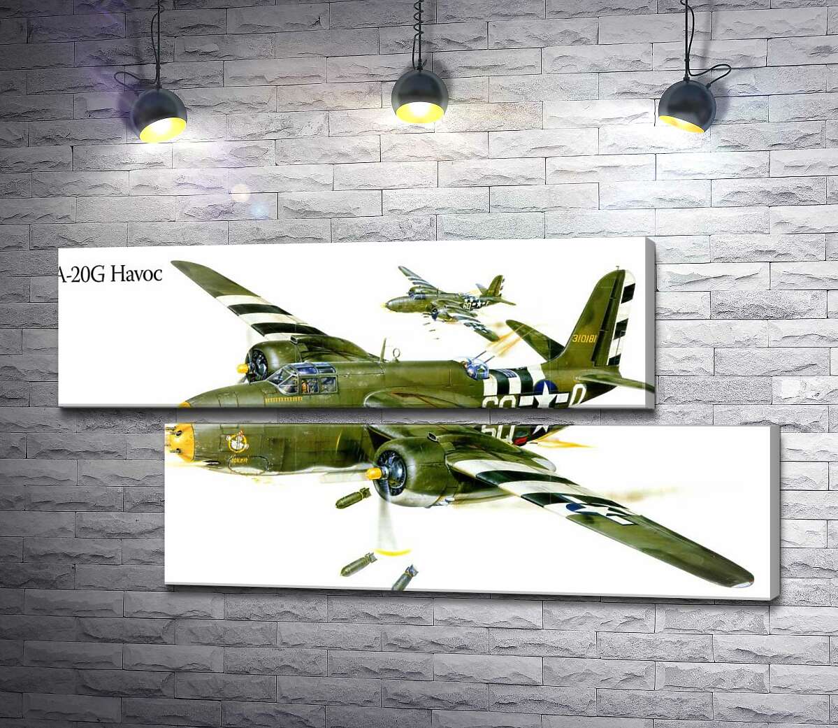 модульна картина Американський військовий літак Douglas A-20G Havoc часів Другої світової війни (Модуль №8)