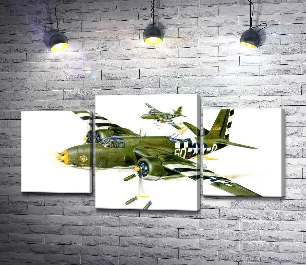 модульна картина Американський військовий літак Douglas A-20G Havoc часів Другої світової війни (Модуль №10)