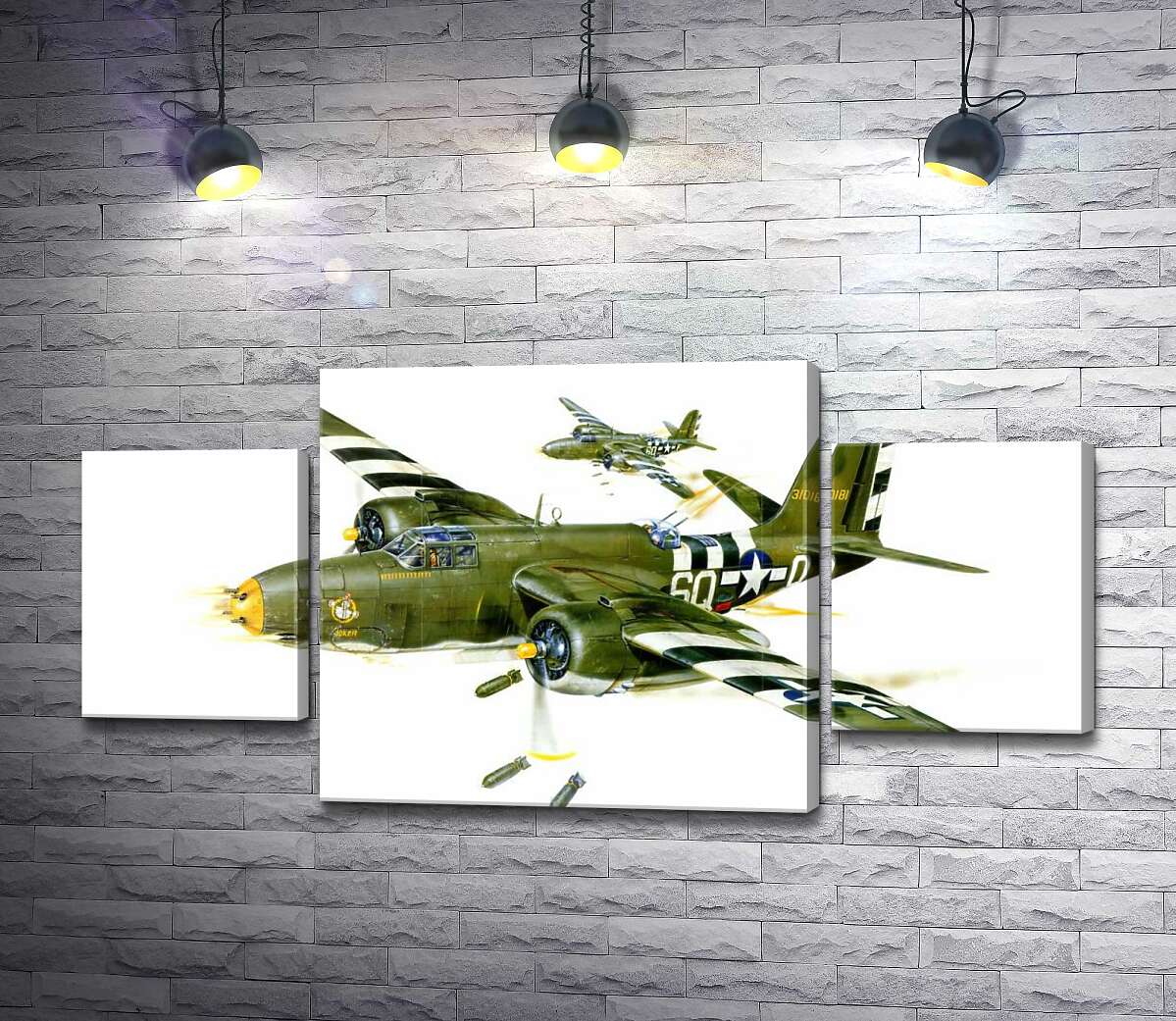 модульна картина Американський військовий літак Douglas A-20G Havoc часів Другої світової війни (Модуль №5)