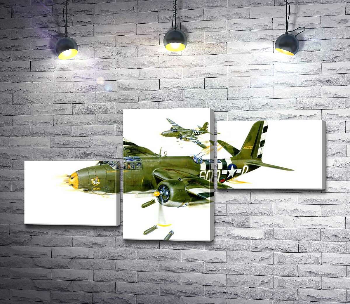 модульная картина Американский военный самолет Douglas A-20G Havoc времен Второй мировой войны (Модуль №12)