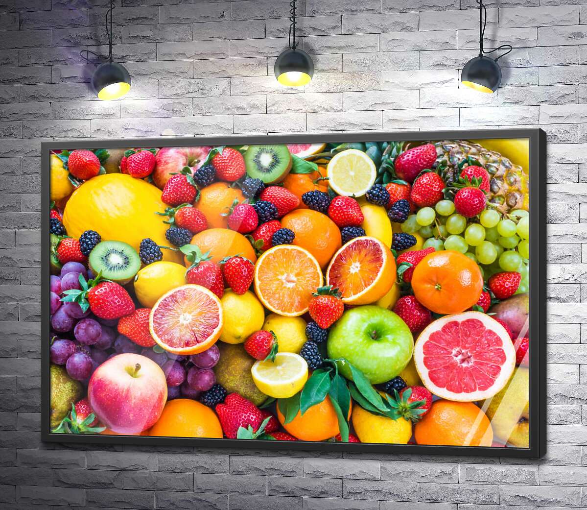 постер Цветной рай ягод и фруктов