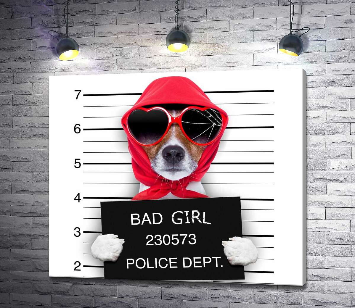 картина Кокетлива собака в хусточці та окулярах - "Bad girl"
