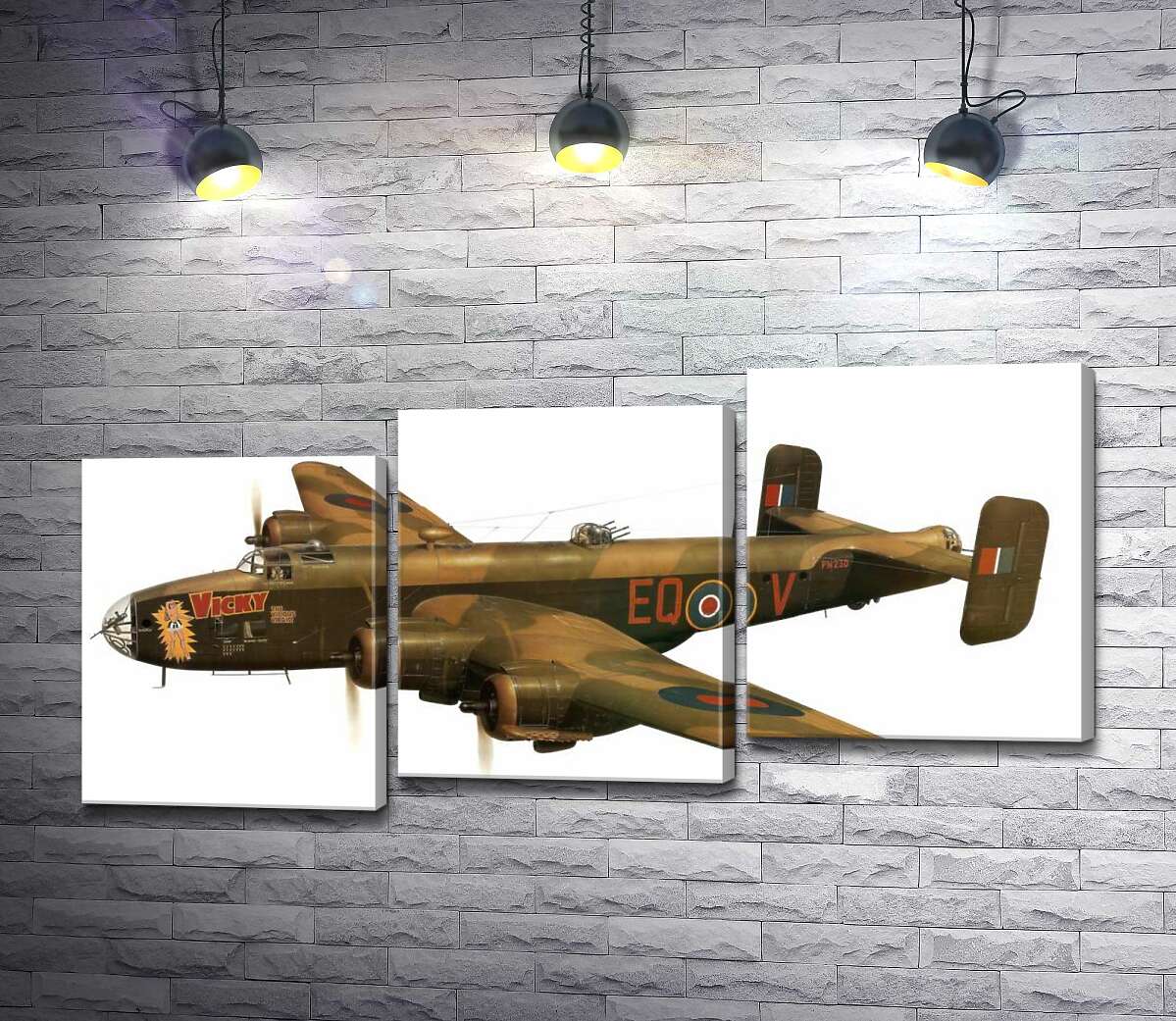 модульная картина Британский бомбардировщик Handley Page Halifax (Модуль №14)