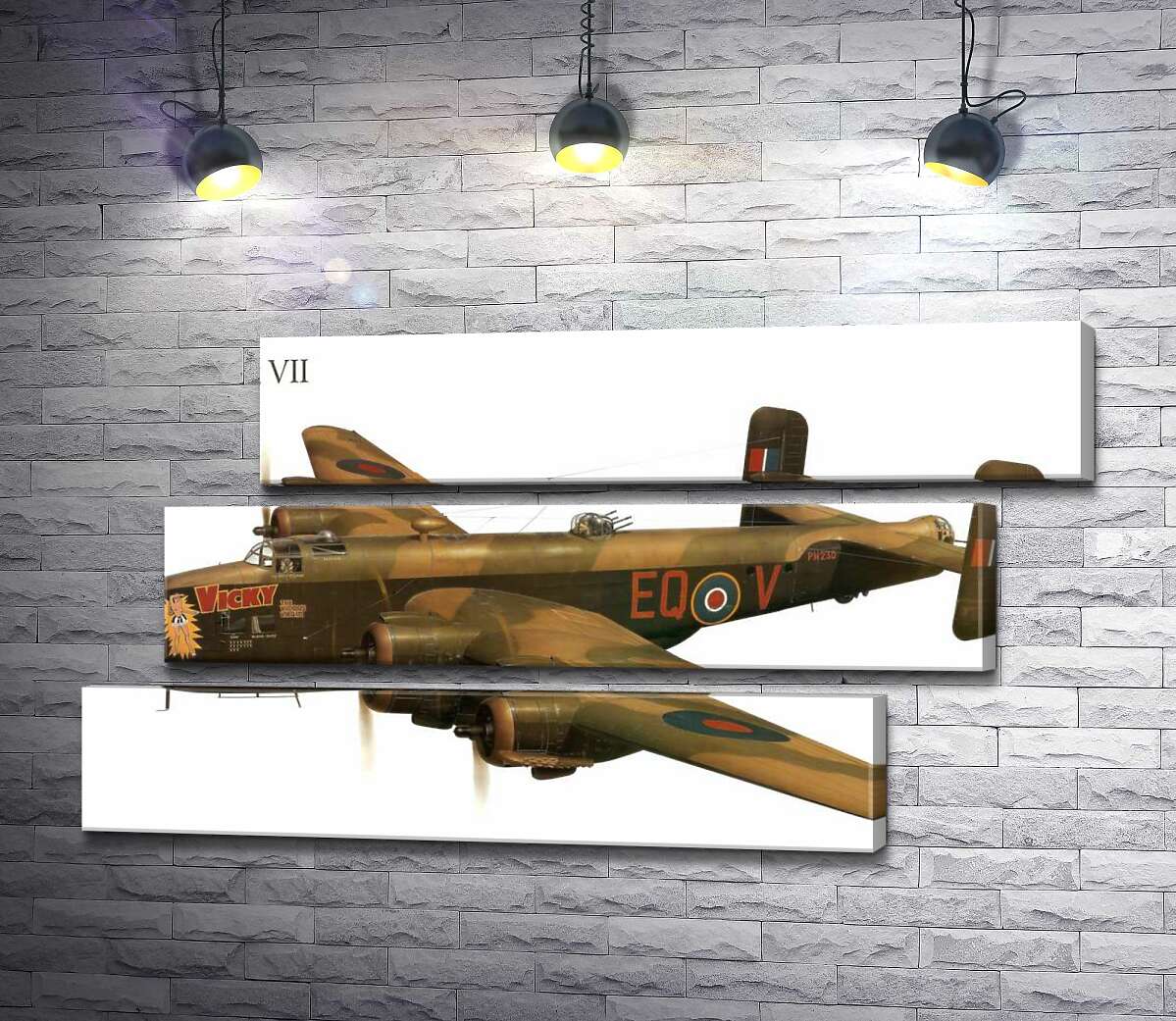 модульна картина Британський бомбардувальник Handley Page Halifax (Модуль №17)