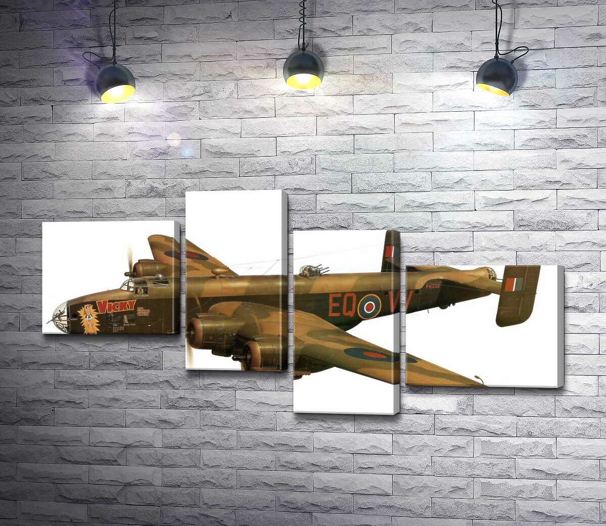модульная картина Британский бомбардировщик Handley Page Halifax (Модуль №21)