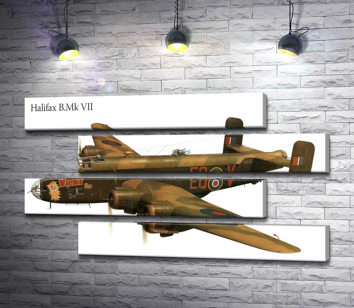 модульна картина Британський бомбардувальник Handley Page Halifax (Модуль №23)