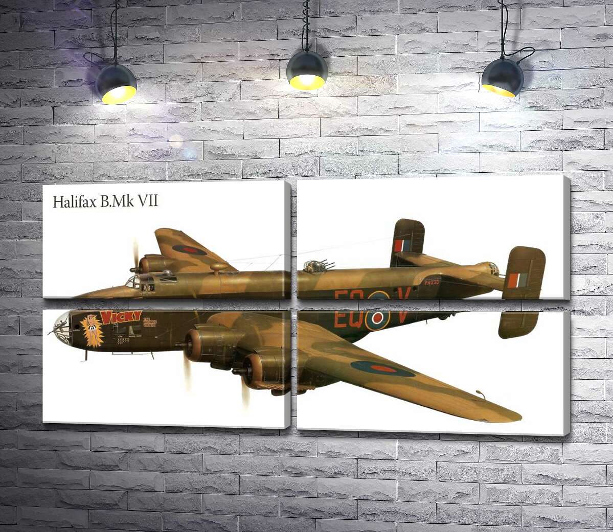 модульна картина Британський бомбардувальник Handley Page Halifax (Модуль №25)