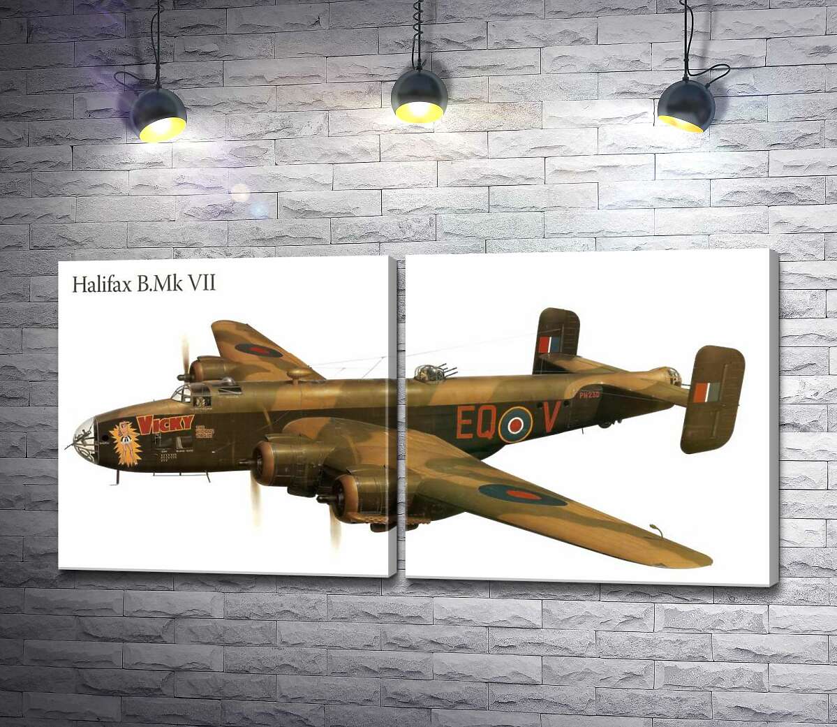 модульна картина Британський бомбардувальник Handley Page Halifax