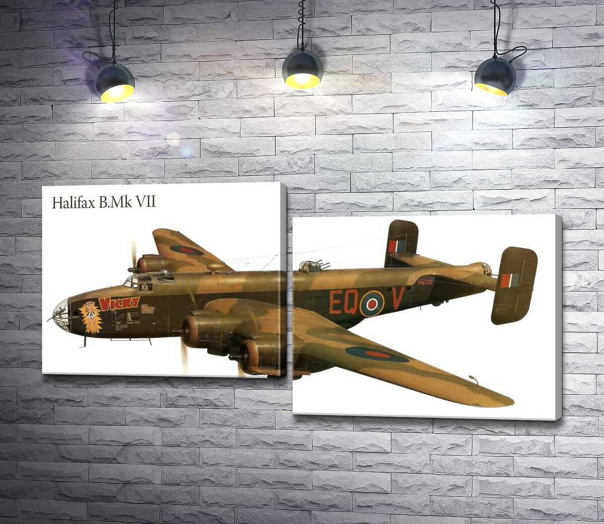 модульна картина Британський бомбардувальник Handley Page Halifax (Модуль №9)