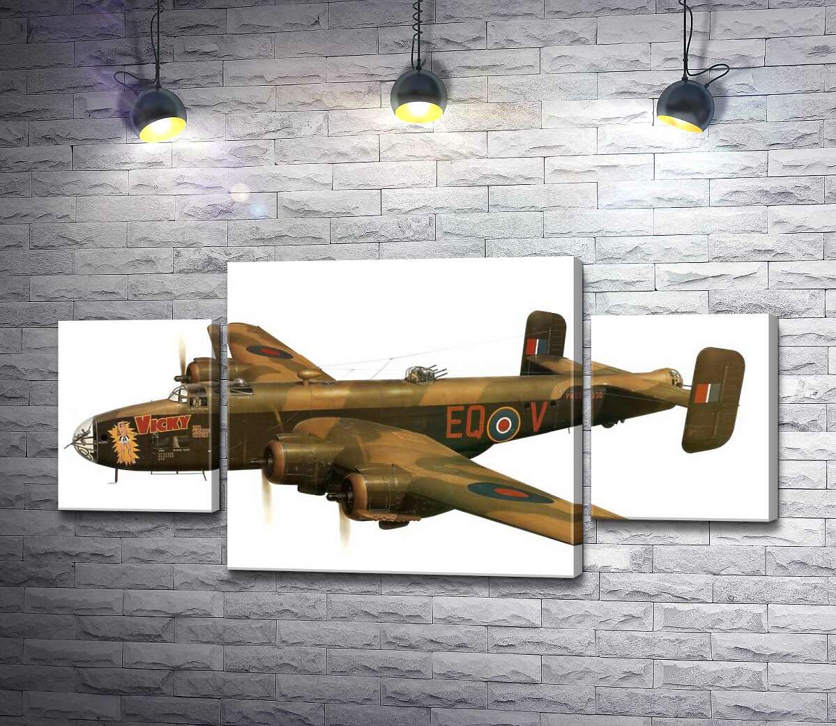 модульная картина Британский бомбардировщик Handley Page Halifax (Модуль №5)