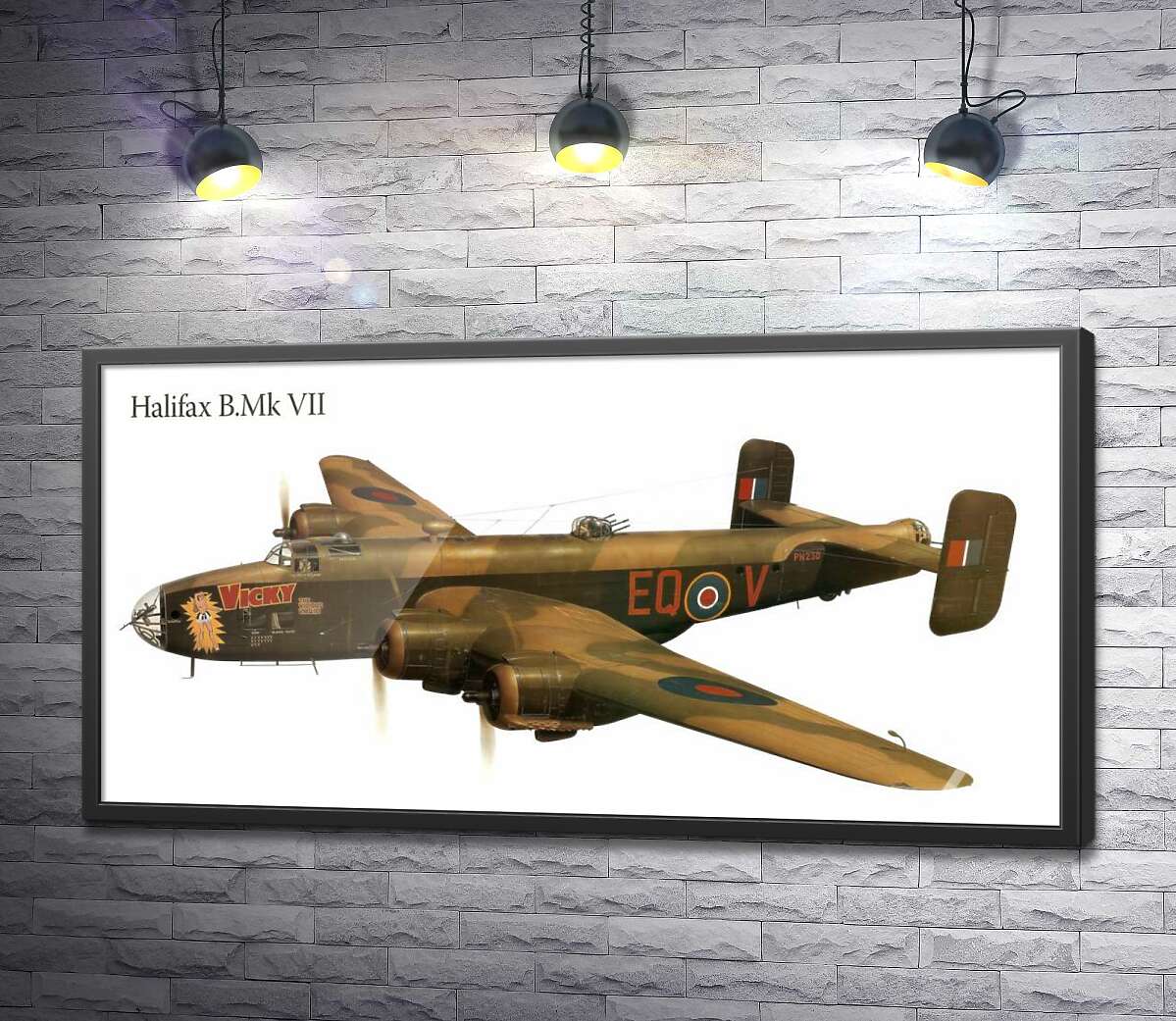 постер Британский бомбардировщик Handley Page Halifax