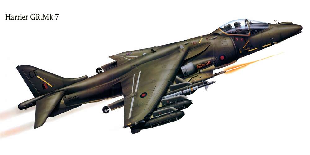 картина-постер Новый британский штурмовик McDonnell Douglas Harrier II GR.7