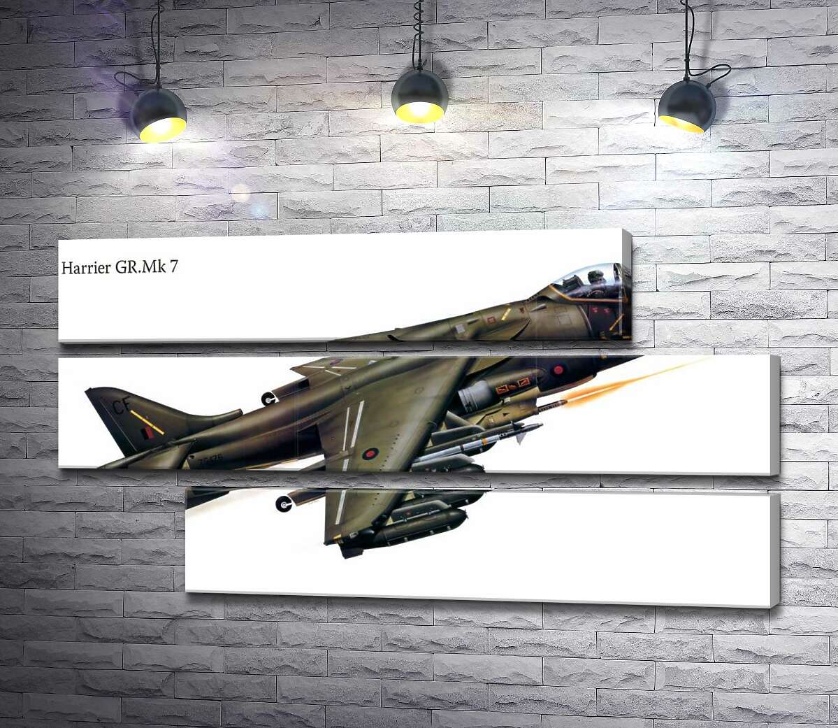 модульна картина Новий британський штурмовик McDonnell Douglas Harrier II GR.7 (Модуль №16)