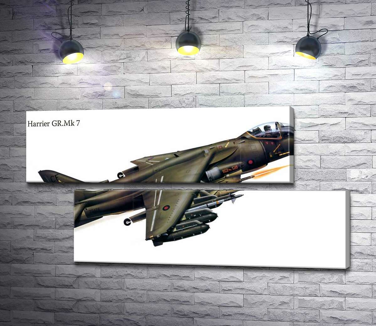 модульна картина Новий британський штурмовик McDonnell Douglas Harrier II GR.7 (Модуль №8)