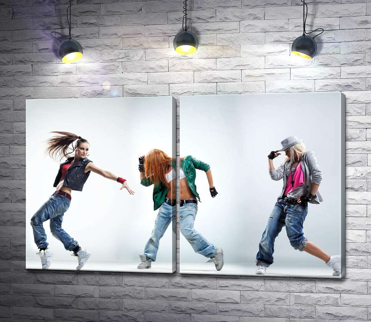 модульная картина Хип-хоп танцовщицы в движении