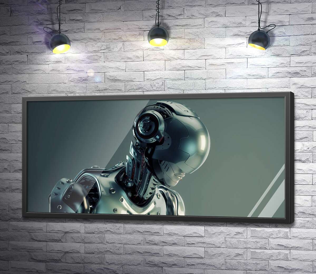 постер Силуэт человекоподобного робота
