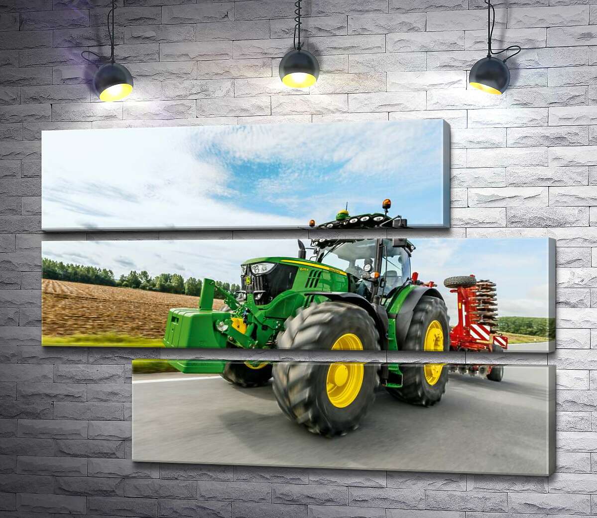 модульна картина Американський зелений трактор компанії "John Deere" (Модуль №16)