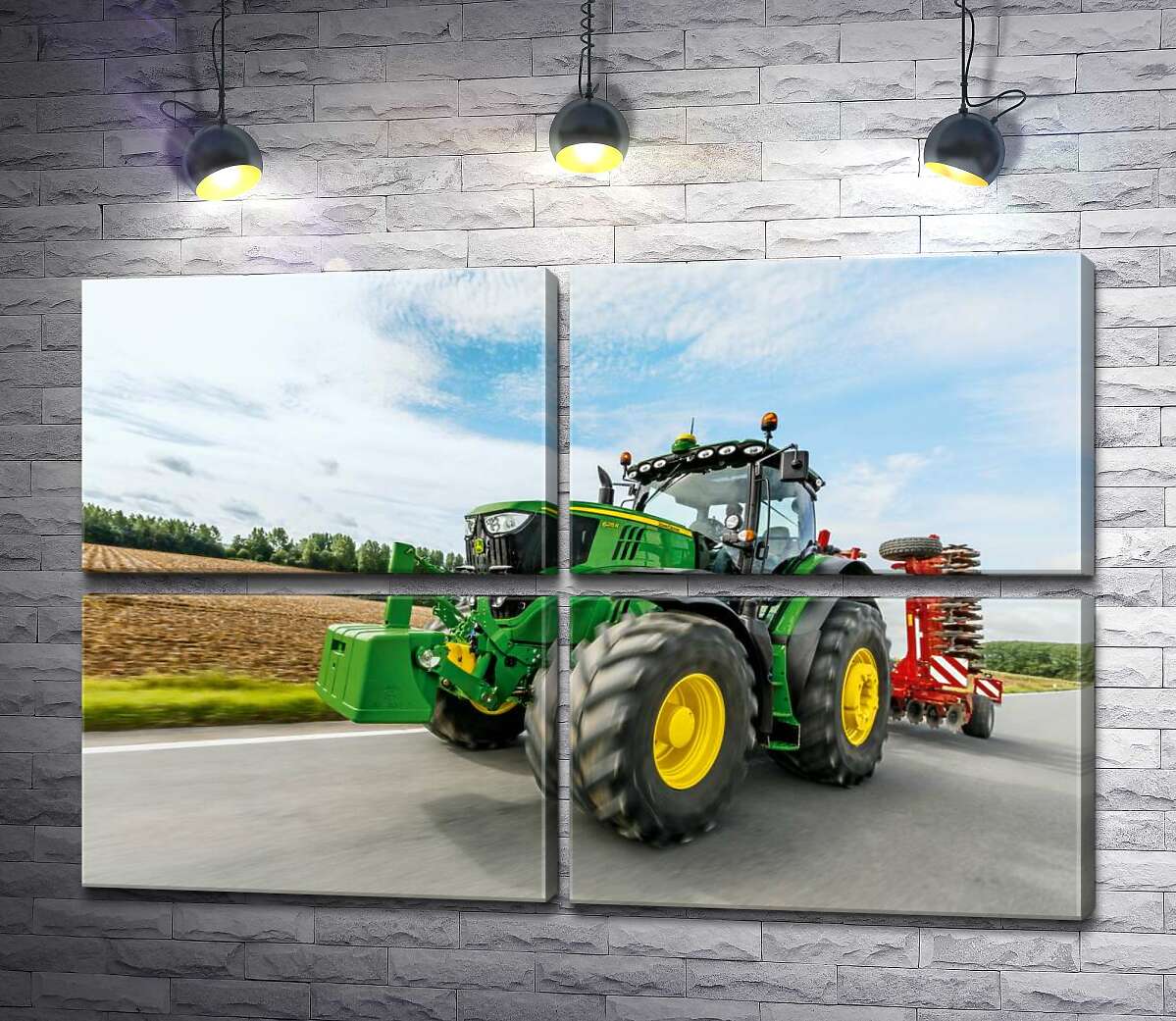 модульна картина Американський зелений трактор компанії "John Deere" (Модуль №25)