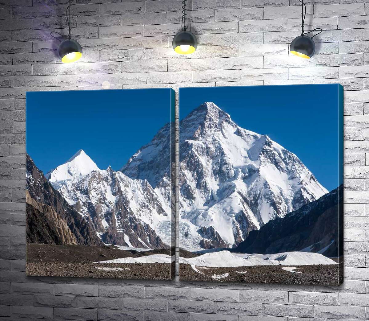 модульная картина Снежный пик горы Чогори в Гималаях