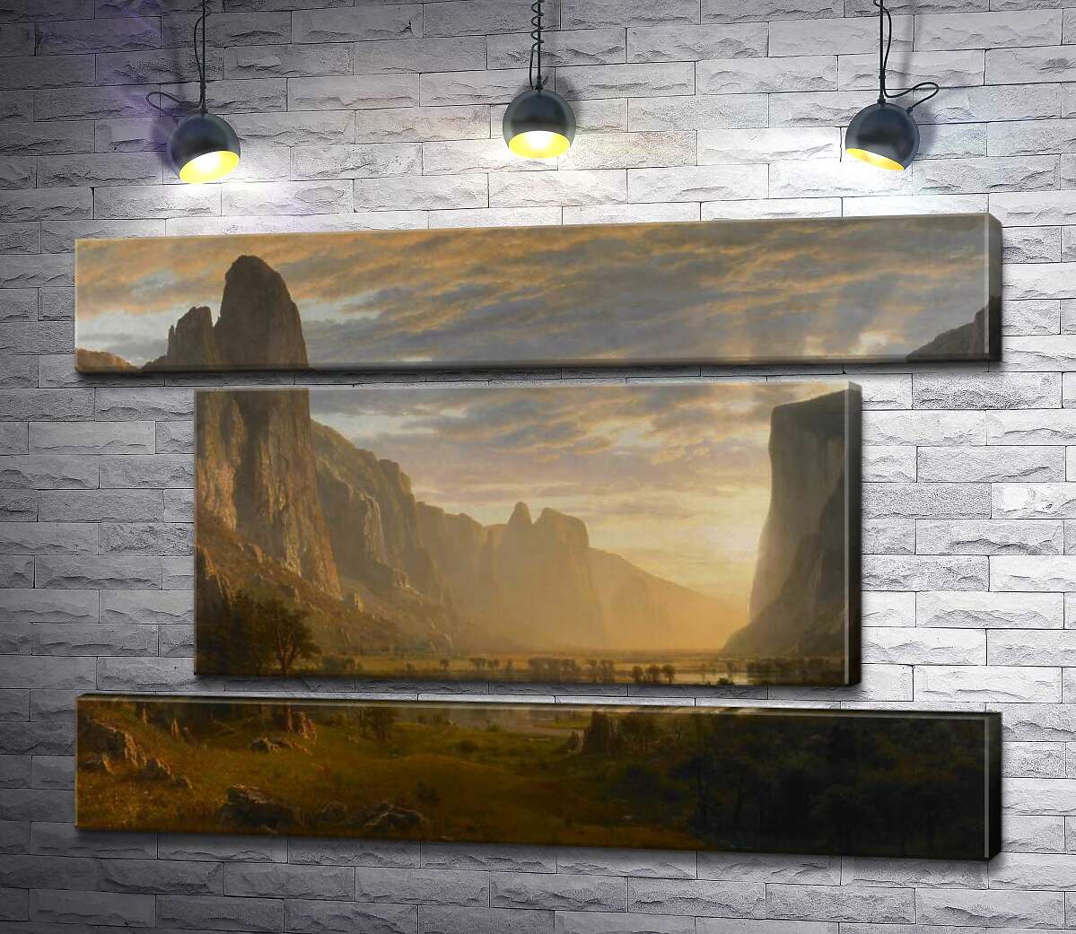 модульная картина Вид снизу на долину Йосемити, Калифорния (Looking Down the Yosemite Valley, California) (Модуль №18) – Альберт Бирштадт (Albert Bierstadt)