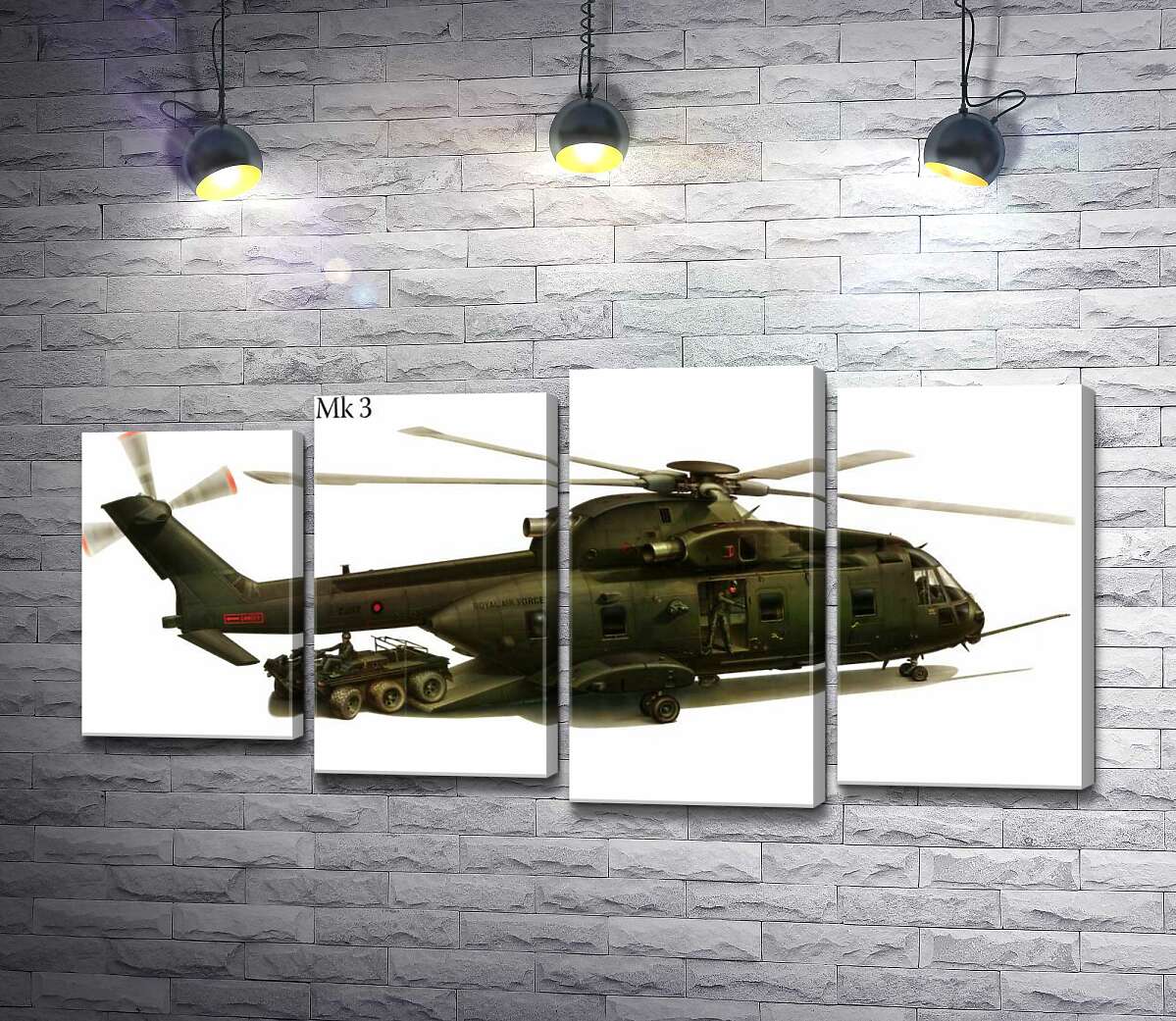 модульная картина Грузоподъемный вертолет AgustaWestland AW101/Merlin (Модуль №3)