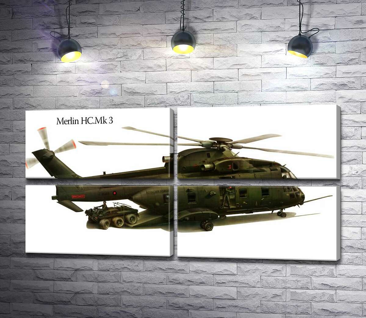 модульная картина Грузоподъемный вертолет AgustaWestland AW101/Merlin (Модуль №25)