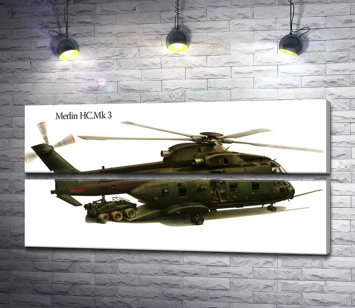 модульная картина Грузоподъемный вертолет AgustaWestland AW101/Merlin (Модуль №7)