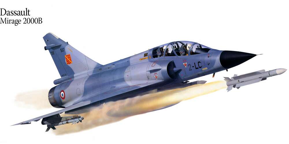 картина-постер Французький багатоцільовий винищувач Dassault Mirage 2000B