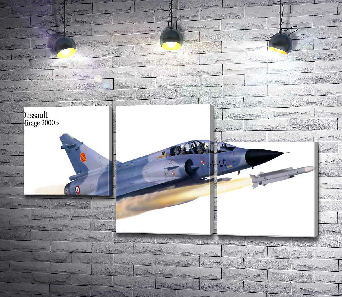 модульная картина Французский многоцелевой истребитель Dassault Mirage 2000B (Модуль №13)