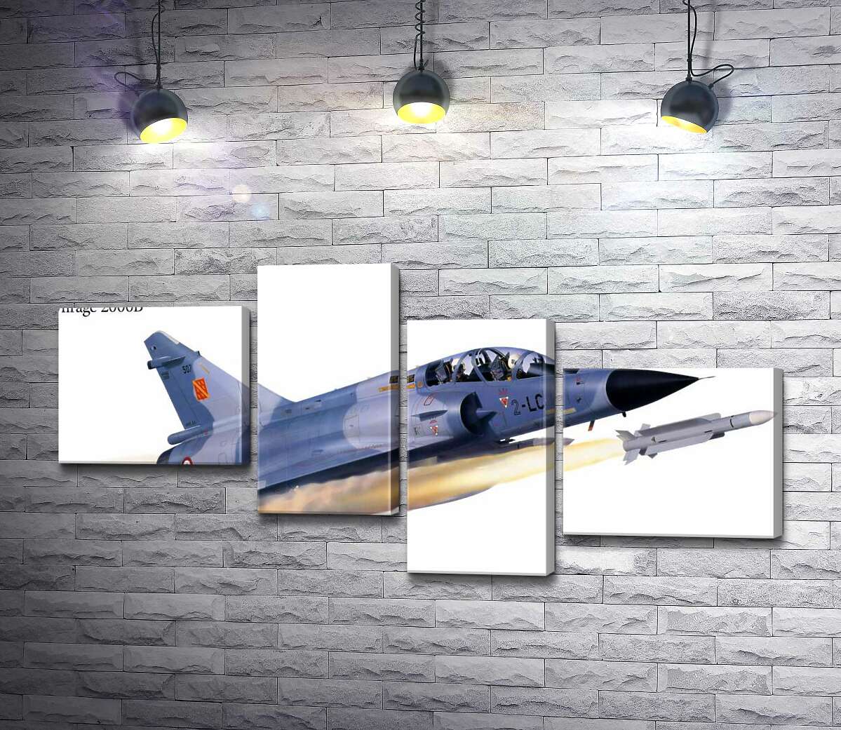 модульна картина Французький багатоцільовий винищувач Dassault Mirage 2000B (Модуль №21)