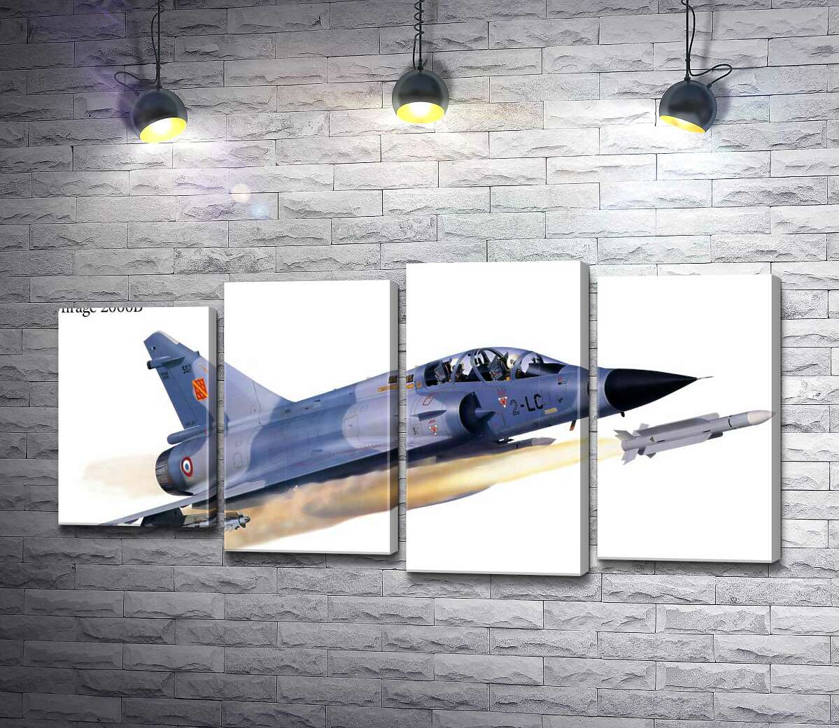 модульна картина Французький багатоцільовий винищувач Dassault Mirage 2000B (Модуль №3)
