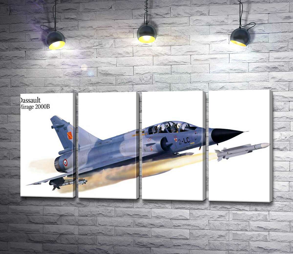 модульная картина Французский многоцелевой истребитель Dassault Mirage 2000B (Модуль №24)