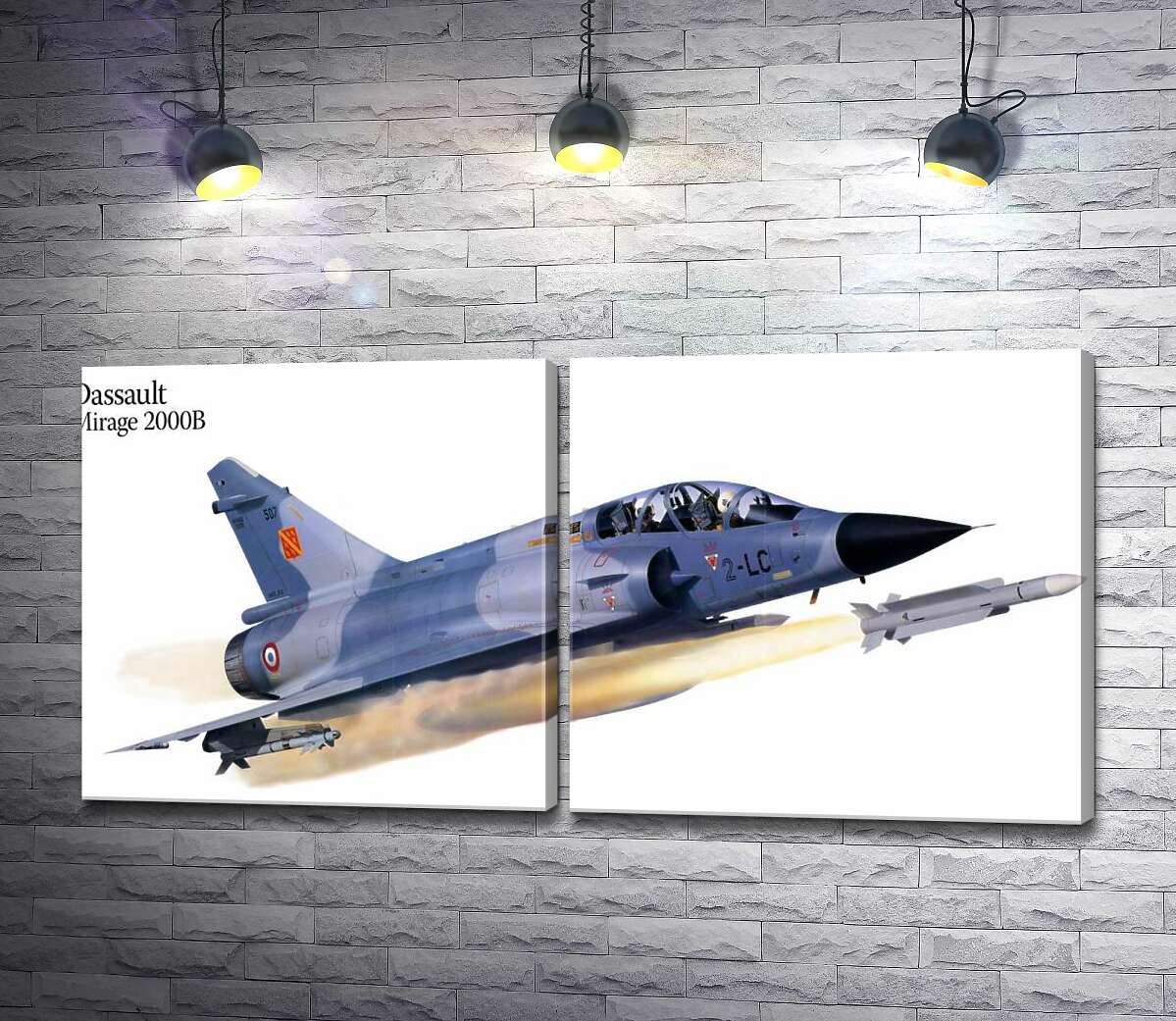 модульная картина Французский многоцелевой истребитель Dassault Mirage 2000B