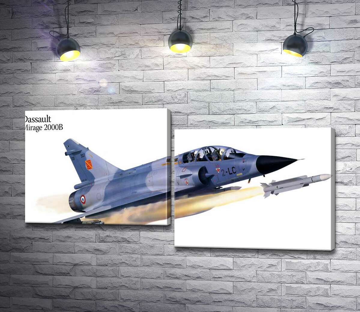 модульна картина Французький багатоцільовий винищувач Dassault Mirage 2000B (Модуль №9)
