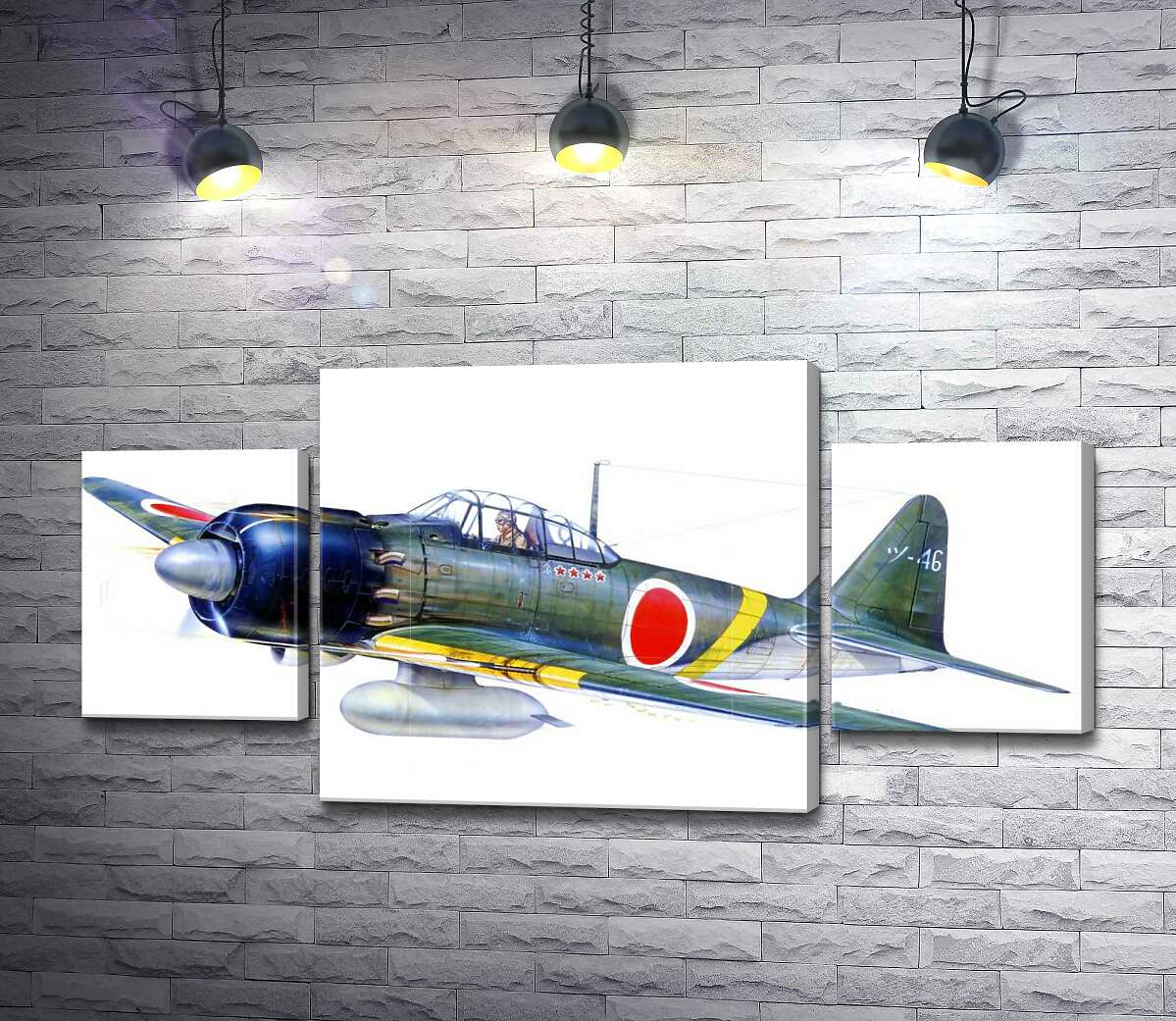модульна картина Японський легкий винищувач Mitsubishi A6M (Модуль №5)