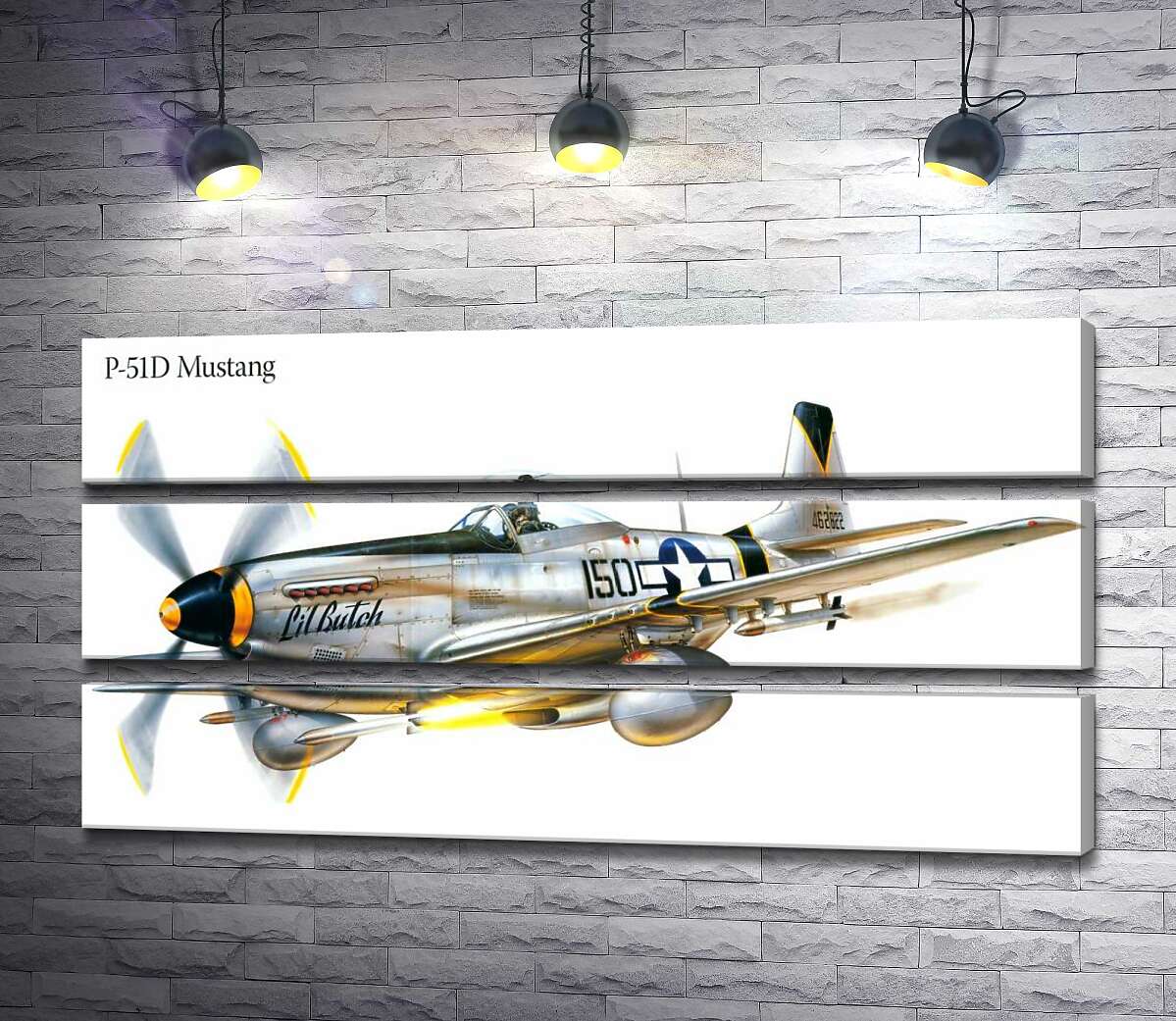 модульная картина Американский истребитель North American P-51 Mustang (Модуль №15)
