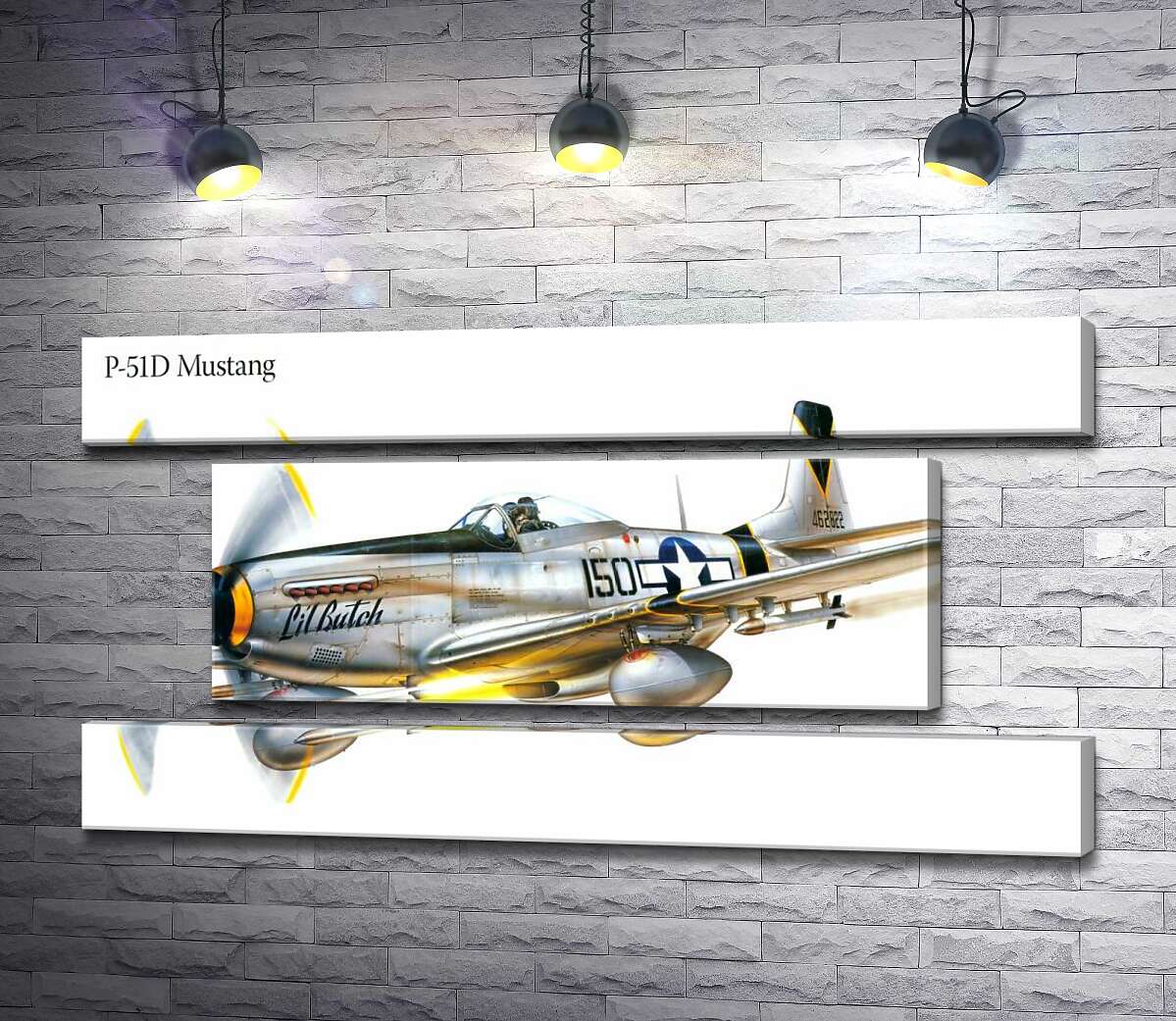 модульная картина Американский истребитель North American P-51 Mustang (Модуль №18)