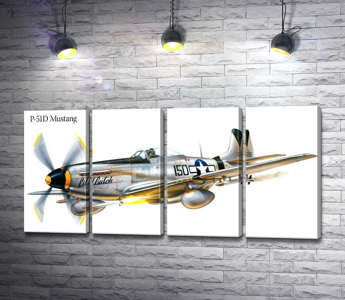 модульна картина Американський винищувач North American P-51 Mustang (Модуль №24)