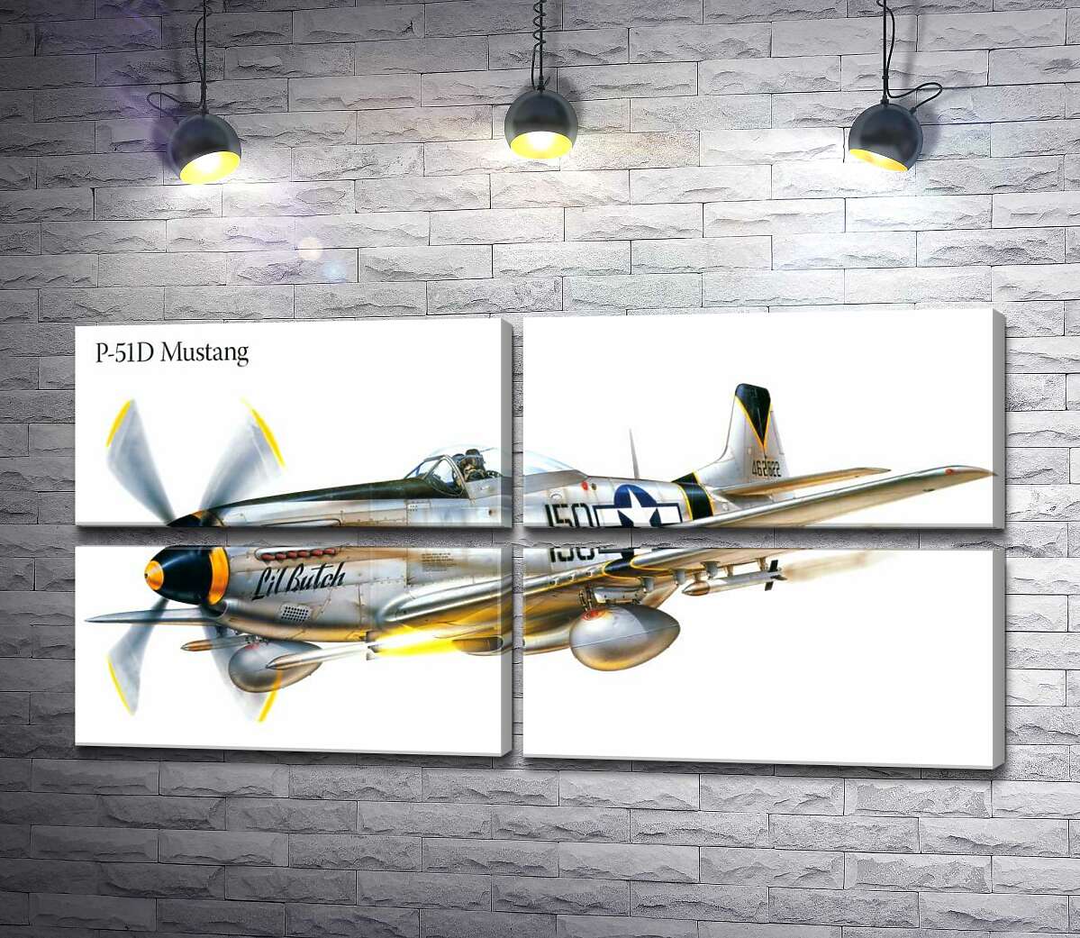 модульна картина Американський винищувач North American P-51 Mustang (Модуль №25)