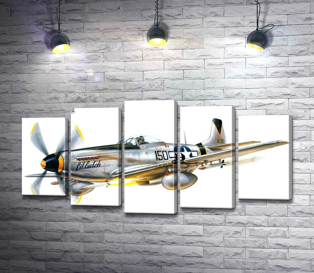 модульна картина Американський винищувач North American P-51 Mustang (Модуль №4)