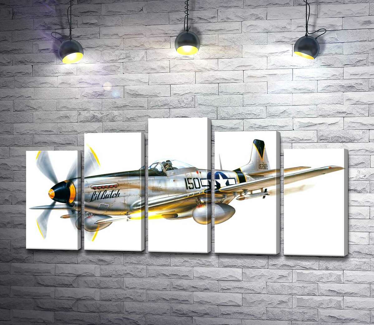 модульная картина Американский истребитель North American P-51 Mustang (Модуль №29)