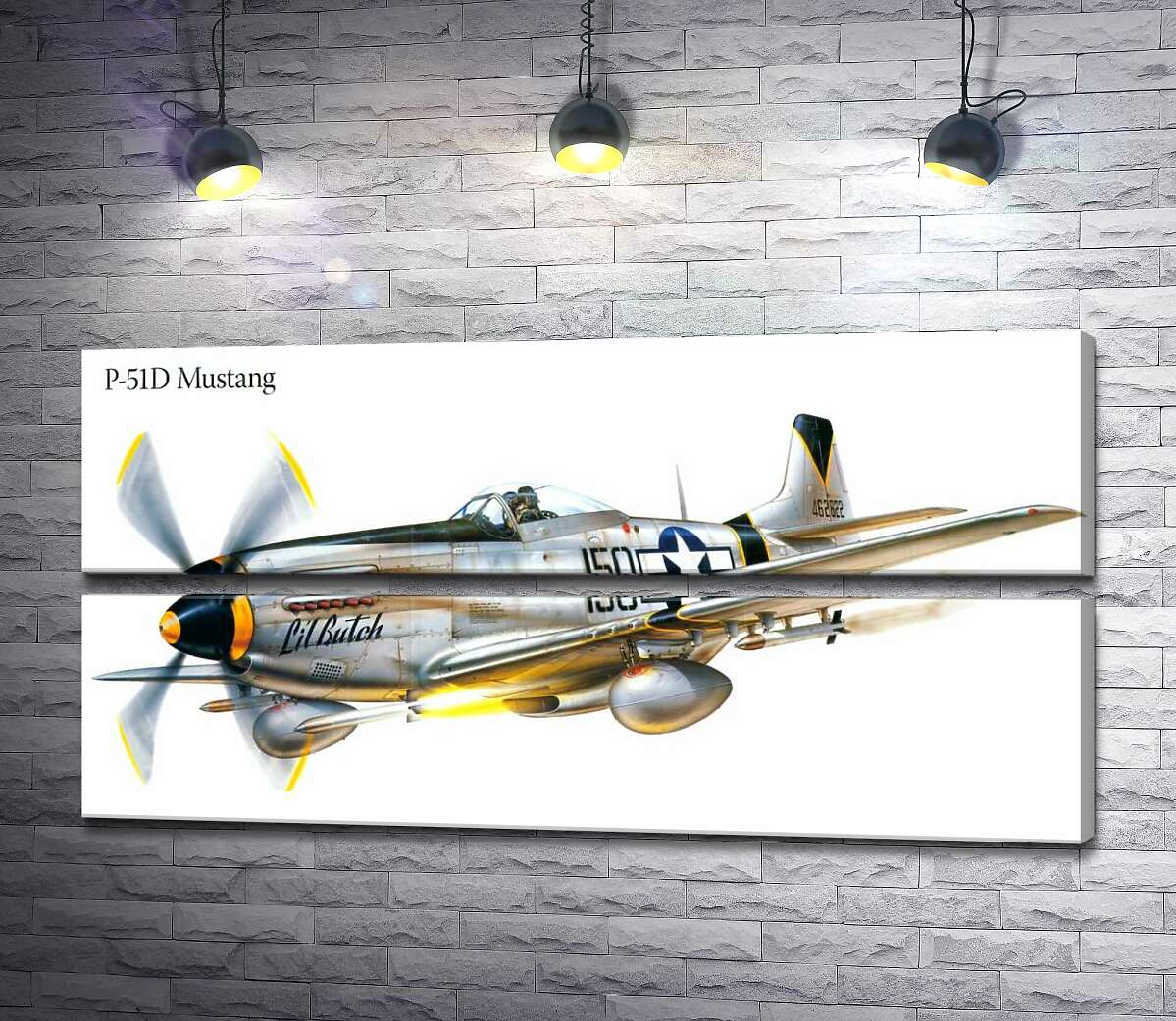 модульна картина Американський винищувач North American P-51 Mustang (Модуль №7)