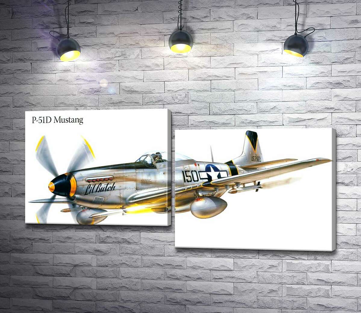 модульна картина Американський винищувач North American P-51 Mustang (Модуль №9)