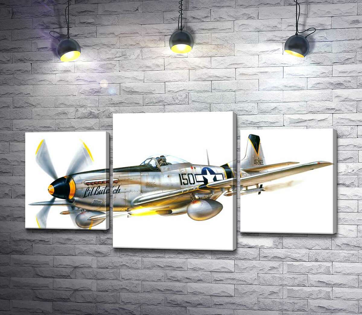 модульна картина Американський винищувач North American P-51 Mustang (Модуль №10)