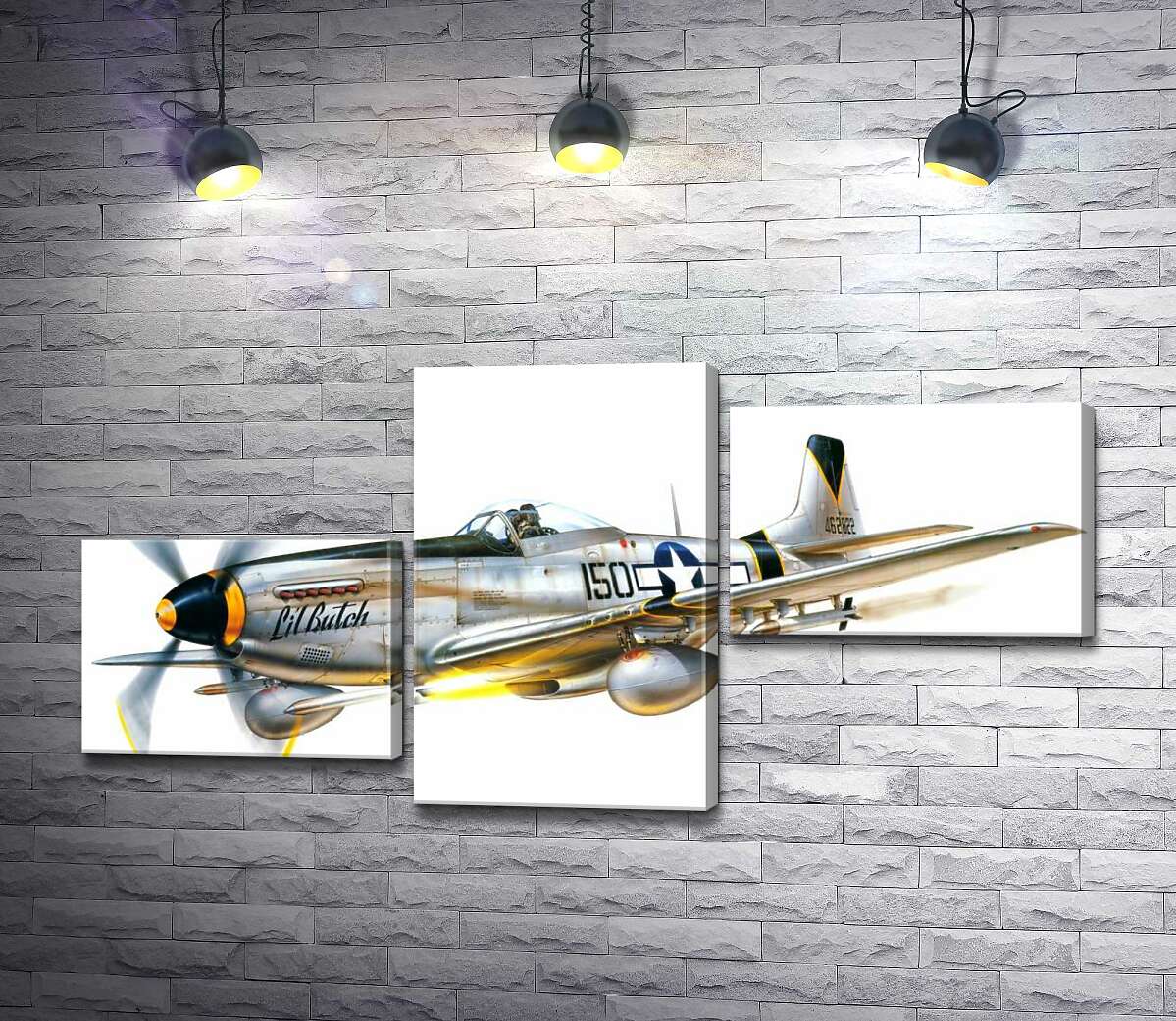 модульна картина Американський винищувач North American P-51 Mustang (Модуль №12)
